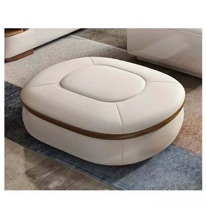 Luxury L-Shaped Genuine Leather Sectional Sofa Sets with USB, Bluetooth Speaker - MINGDIBAO Living Room Italian Leather Couches