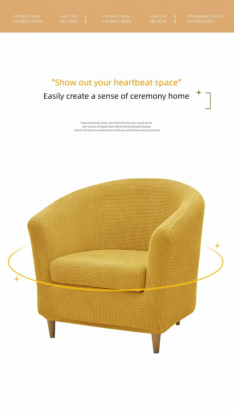 Corn Kernels Elastic Semi-Single Round Sofa Cover With Cushion Cover, Booth Cover, Cover Towel, Dust Cover