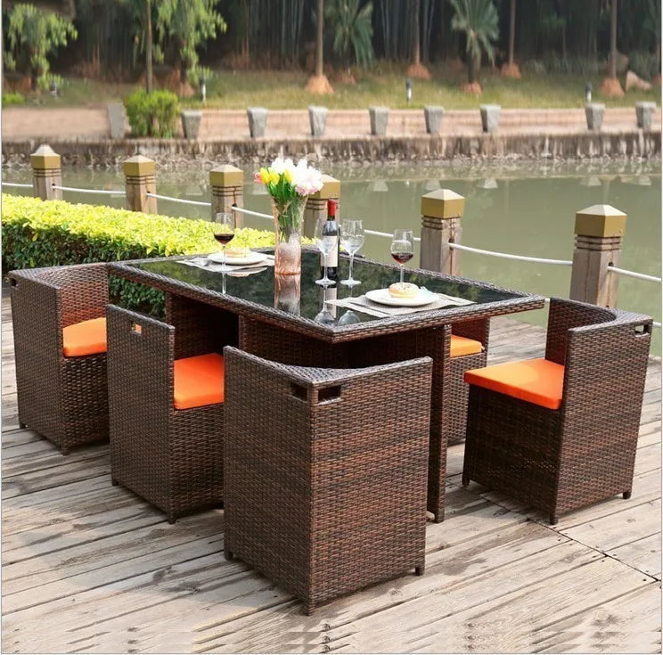 Balcony tables and chairs rattan chairs imitation rattan outdoor furniture outdoor High Quality