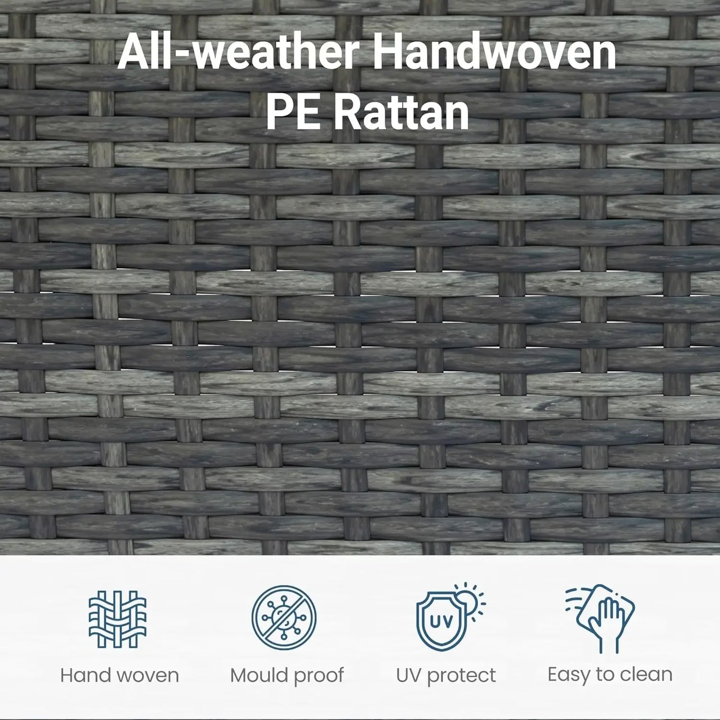 [New Arrival!]5-Pieces Outdoor Patio Furniture Set, All Weather Wicker Rattan Sectional Sofa, Patio Conversation Set with Cushio