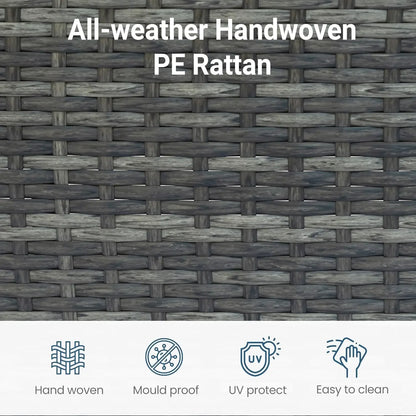 [New Arrival!]5-Pieces Outdoor Patio Furniture Set, All Weather Wicker Rattan Sectional Sofa, Patio Conversation Set with Cushio