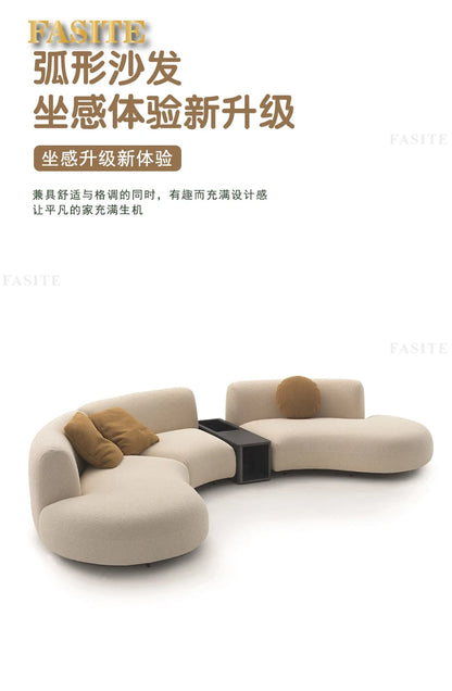 Reception living room sofa white curve unique living room sofa lazy artificial ergonomics