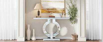 Tribesigns 43.3-Inch (110cm)Mirrored Console Table, Modern Entryway Table with Thickened Mirror Finish Tabletop