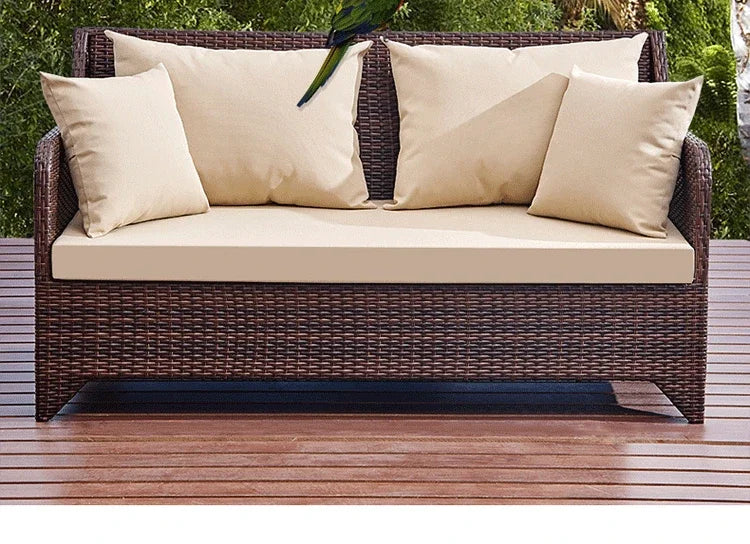 Balcony outdoor combination Living room courtyard hand-woven rattan sofa Rattan chair simple leisure furniture Economically