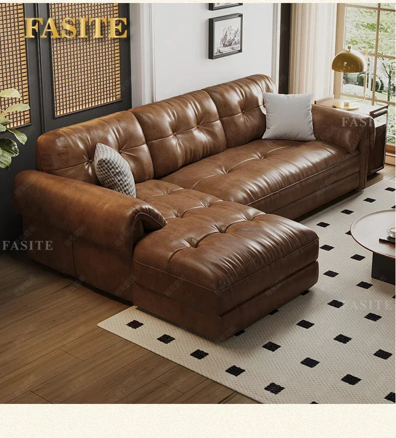 Portable Minimalist Brown Sleep Sofa Faux Leather Designer Loveseat   Sofa Couch Cloud  Living Room Furniture