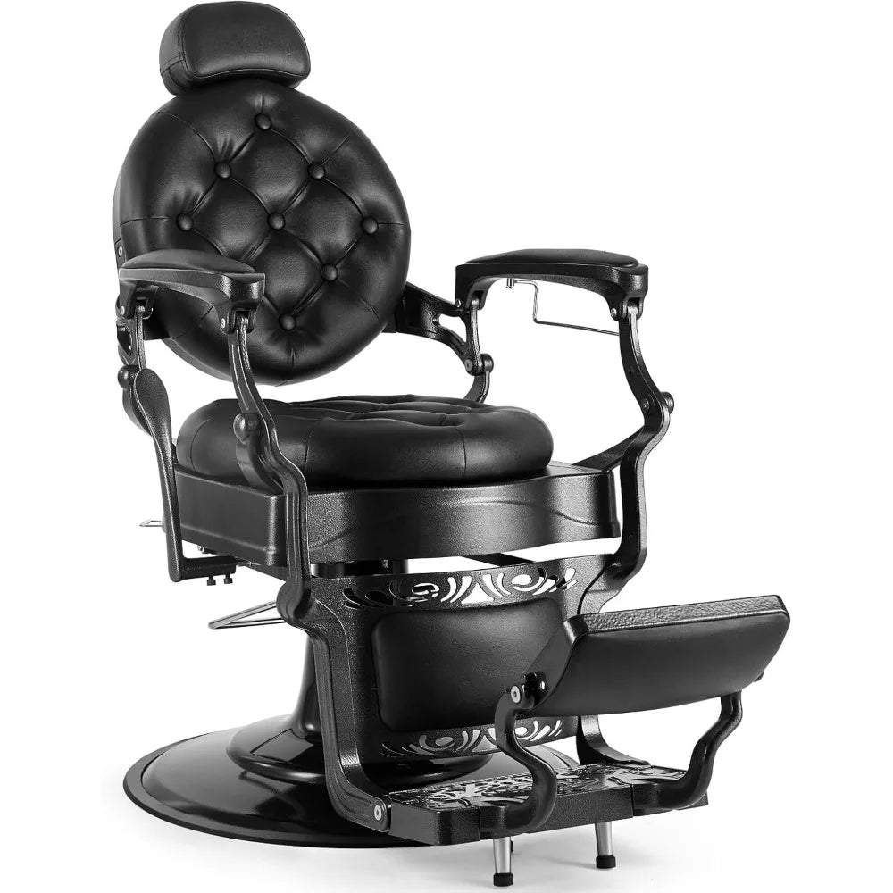 Professional Barber Chairs for Barbershop, Aluminium Alloy Frame Heavy Duty, Retro Salon Chair All Purpose Chair for Beauty Spa