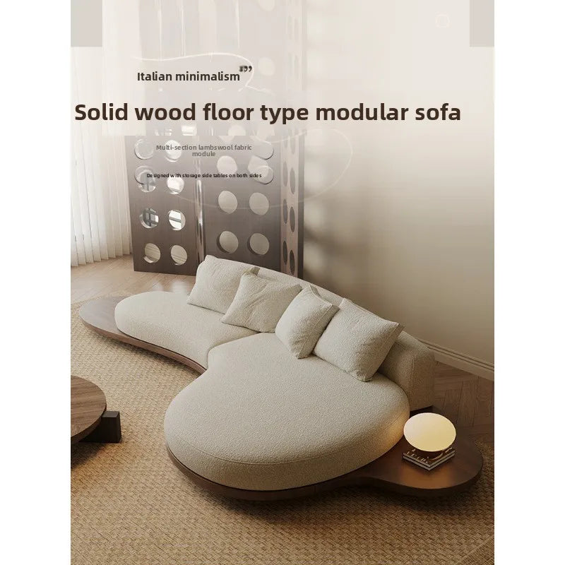 Japanese-style solid wood floor sofa, business small apartment special-shaped homestay rest area reception