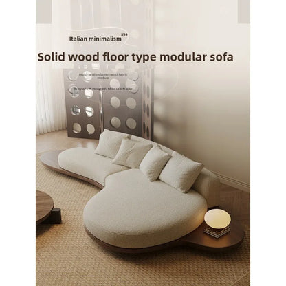 Japanese-style solid wood floor sofa, business small apartment special-shaped homestay rest area reception
