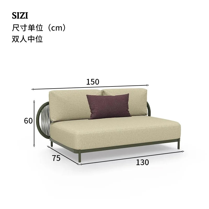 Outdoor sofa combination outdoor courtyard open-air villa living room hotel famous club rattan sofa