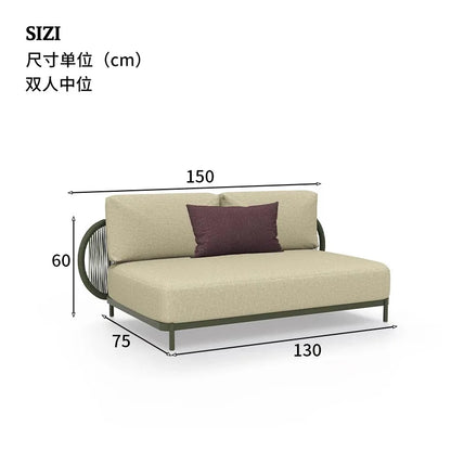 Outdoor sofa combination outdoor courtyard open-air villa living room hotel famous club rattan sofa