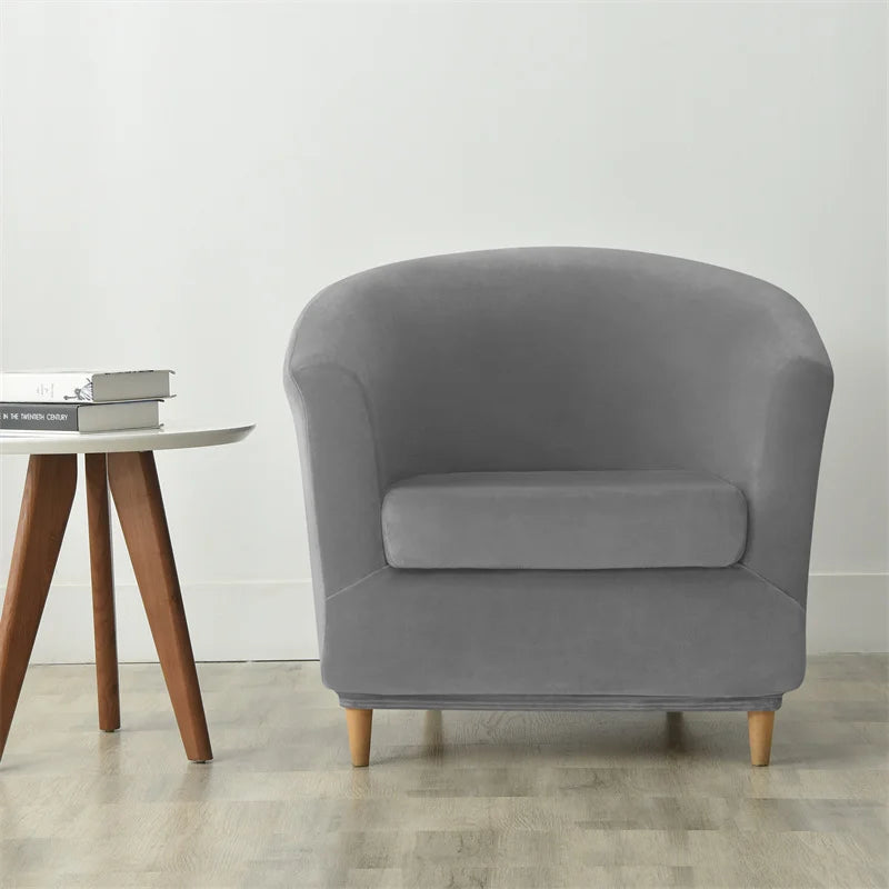 Velvet Tub Cover Chair Jacquard Single Seat Sofa Slipcover 1 Seate Living Room  Furniture Couch Washable Club Armchair Cover