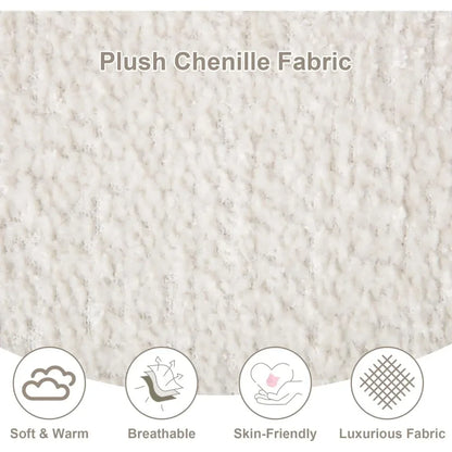 "110 inch chenille fabric u-shaped sectional sofa with double chaise and sleeper for comfortable living room seating"