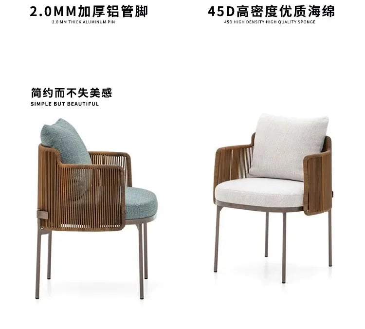 Modern Living Room Garden Chairs Waterproof Camping Lawn Hotel Garden Chairs Homestay Aluminum Furniture Садовый Стул MHSF
