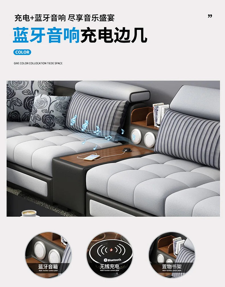 Modern 5 6 7 8-Seater Fabric Sofas Sectional Set for Living Room Hotel Furniture with Sponge Filling
