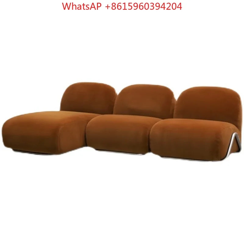 luxury Nordic small apartment living room modern minimalist designer single sofa special-shaped module combination fabric sofa