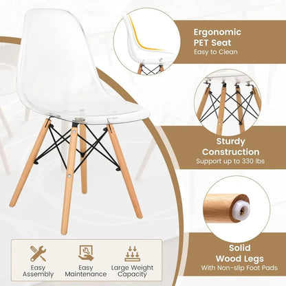 Dining Table Set for 4, Modern Kitchen Table and Chairs, Glass Table and Chairs Set of 4 for Small Living Room, Kitchen