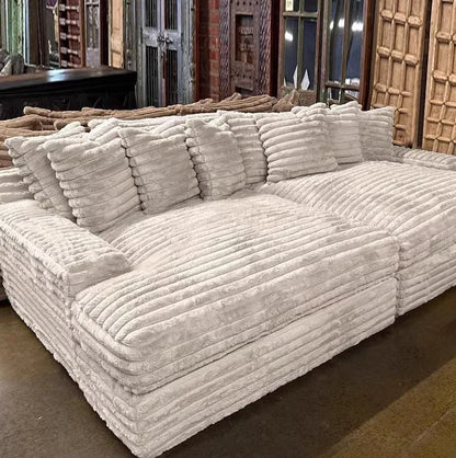 Thick Corduroy Cloud Living Room Sofa Customizable Sofa Extra Wide Suitable for Family Use Vacuum Compression Sofa Furniture