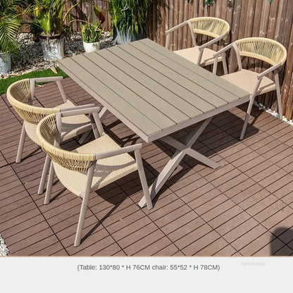 Outdoor Garden Furniture Sets Waterproof Open-air Balcony Aluminum Alloy Chair Outdoor Furniture Sets Courtyard Table and Chair