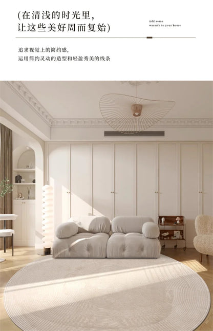F132  Round living room minimalist sofa coffee table blanket premium light luxury cloakroom floor mat bedroom carpet