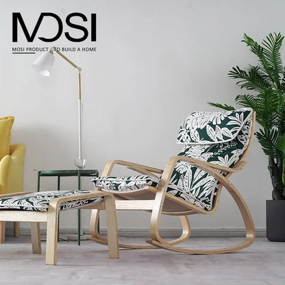 Liveable America Nordic Home Furnishing Bonn Rocking Chair Happy Chair Solid Wood Reclining Chair Lazy Maternity