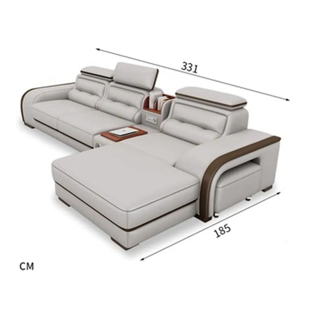 Modern Genuine Leather L Sofa Luxury Genuine Leather Sofa Set Furniture Living Room Couch