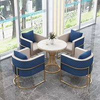 Ensemble de meubles de canapé de bureau en métal et cuir, multifonctionnel, pour loisirs d'Europe du nord, café, salle de réception