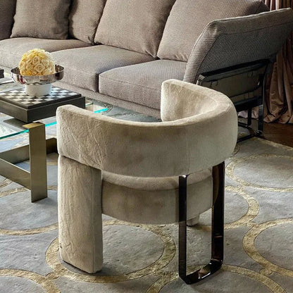 Modern simple fabric negotiation leisure sofa chair designer single  Internet celebrity  Nordic metal leisure chair