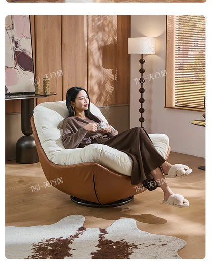 PJ medieval rotating single sofa chair living room balcony home
