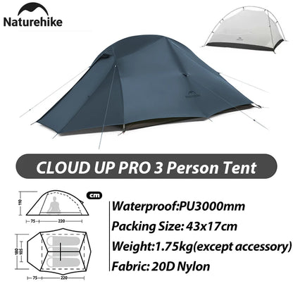 Naturehike Cloud Up Pro Tent 1 2 Person 20D Ultralight Portable Waterproof Camping Tent Outdoor Hiking Travel Backpacking Tent