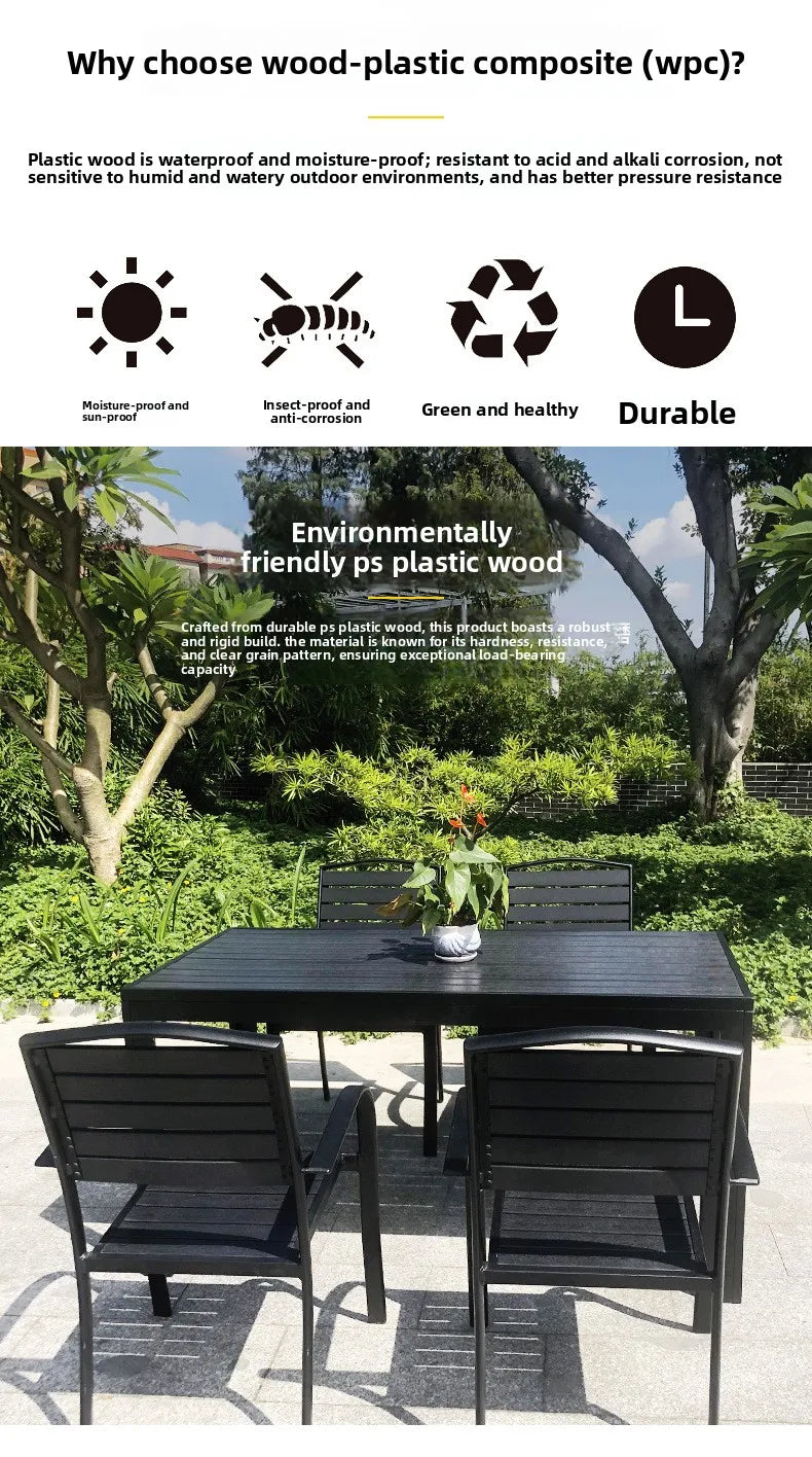 Garden balcony garden leisure aluminum alloy table and chair combination