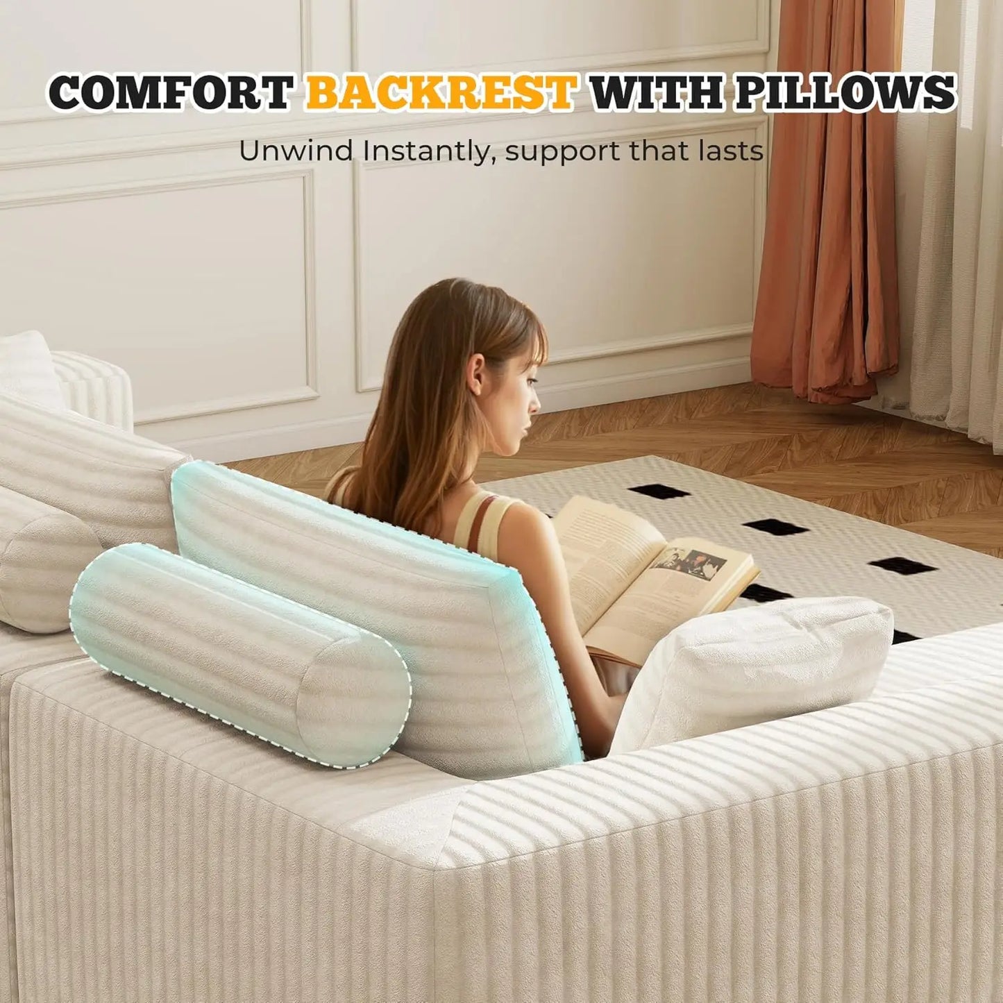 Nordic Sofabed Vacuum Compression Sofa Bed Modern Simple Lazy Sofa Bed  Thick Strip Velvet Large Sofa Bed Living Room Furniture