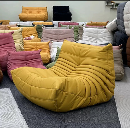 Lazy sofa, togo caterpillar sofa, light luxury, simple Internet celebrity creative chair, suede freehand space recliner