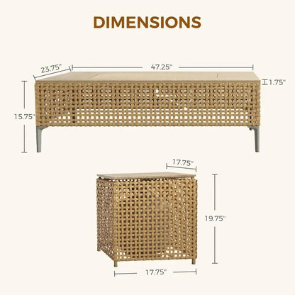 9-Piece Patio Furniture Set with 47" Fire Pit Table, Propane Fire Pit & Storage Box with Water Resistant Cushions Economically