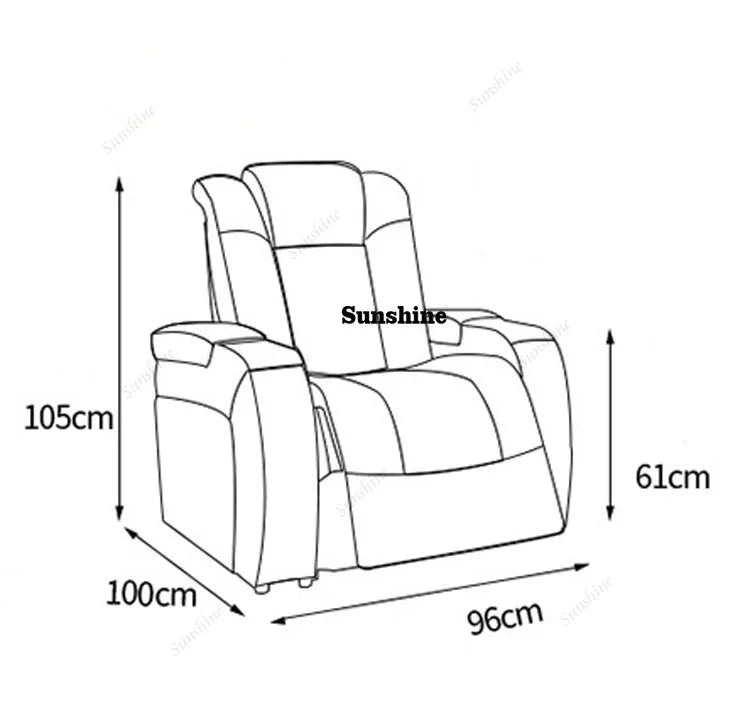 White Color 3seater Electric Cinema Sofa Home Theater Furniture Cinema Interior Home Theater Laydown Table Recliner Sofa Chair