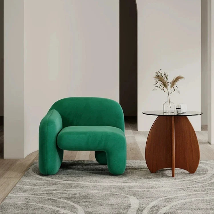 Luxury living room furniture Comfortable modern velvet cream lamb chair