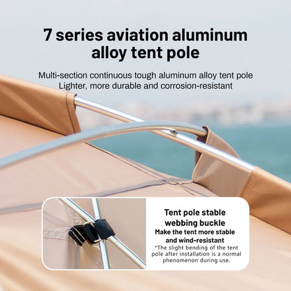 Sonuto Outdoor 4-7 People Camping Park Beach Tent Vinyl Sunscreen Folding Portable Canopy Rainproof And Sunscreen Shelter