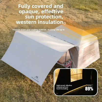 MOUNTAINHIKER 4-6 Person Outdoor Camping Manual Inflation Tent Anti-UV Shade Waterproof Air Tent Hiking Quick Open Beach Fishing