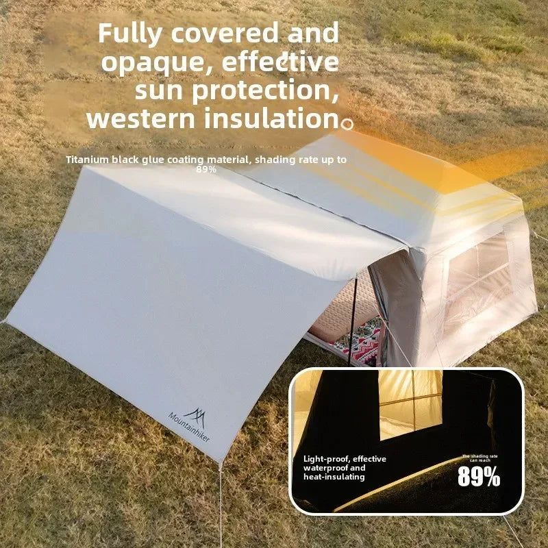 MOUNTAINHIKER 4-6 Person Outdoor Camping Manual Inflation Tent Anti-UV Shade Waterproof Air Tent Hiking Quick Open Beach Fishing
