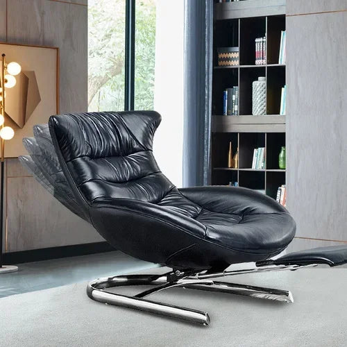 New style Italian Single Leather Sofa Chair Living Room Light Luxury Bedroom Modern Wingback Chair Leisure Chair Recliner ss 730