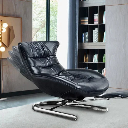 New style Italian Single Leather Sofa Chair Living Room Light Luxury Bedroom Modern Wingback Chair Leisure Chair Recliner ss 730