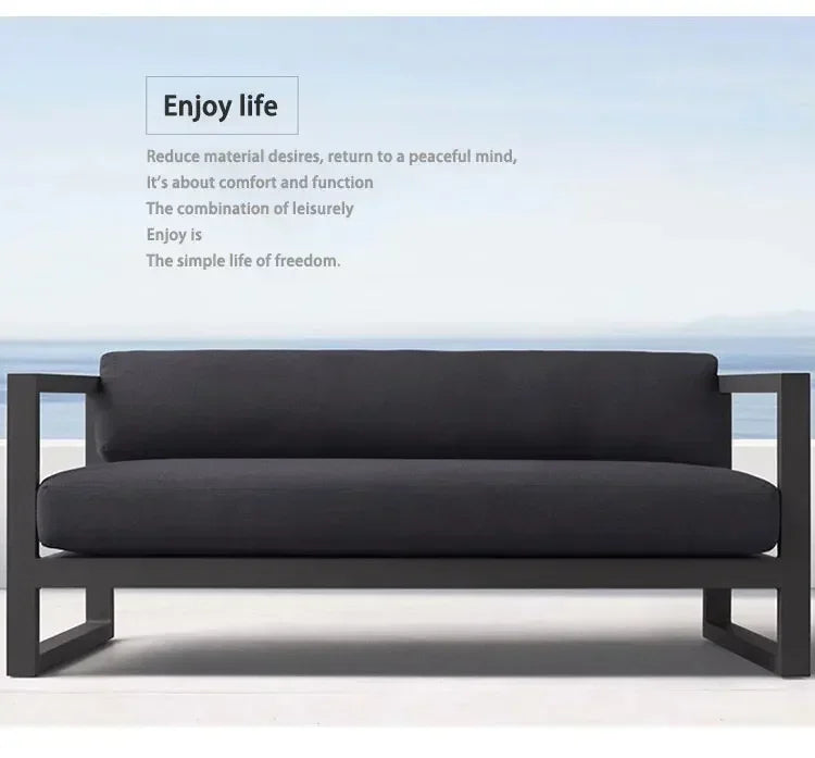 Outdoor Aluminum Alloy Sofa Four Piece Set, Terrace Garden Bar Waterproof Sofa Furniture Set