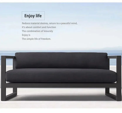 Outdoor Aluminum Alloy Sofa Four Piece Set, Terrace Garden Bar Waterproof Sofa Furniture Set