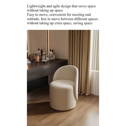 Light luxury Nordic makeup chair bedroom dresser fairy stool high backrest Internet celebrity simple home manicure round stool