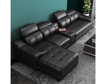 # Hot Sales Modern Sectional Sofa Multifunction Latex Cushion Sofa Leather L Shaped Living Sofa Set With Music Design