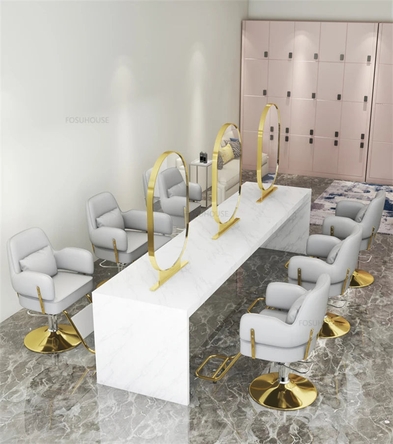 Luxury Barber Chairs Hair Salon Special Liftable Barber Chair Simple Salon Furniture Hairdressing Salon Chairs
