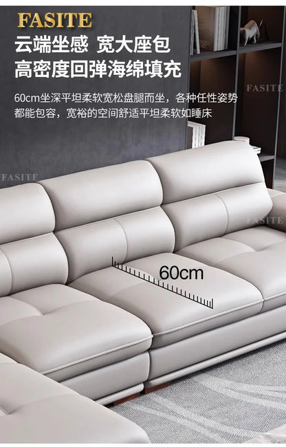 Leather sofa first layer cowhide modern simple size apartment living room left and right concubine leather sofa combination