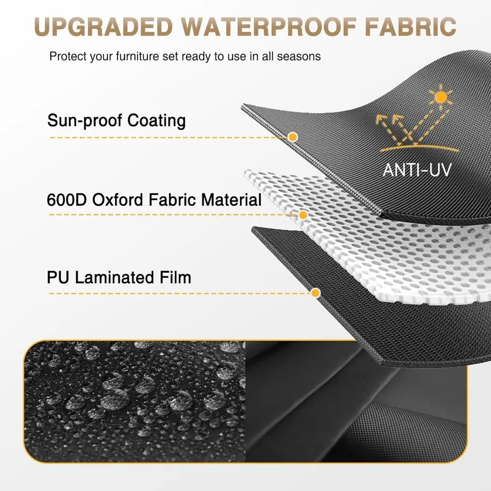 Patio Furniture Sets, 7-Piece Outdoor Patio Furniture with Thick Cushions, Wicker Outdoor Conversation Set Sectional Sofa for B