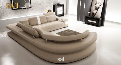 New Arrival Modern Living Room Leather Sofa, Lounge Chair, Living Room Designer Combination Sofa, U-shaped Sofa, Luxury Leather