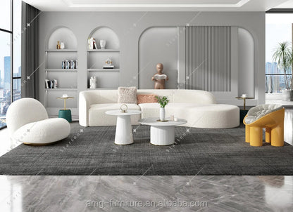 Amigos Furniture Living Room Lounge Furniture Right Chaise Modern Sectional Couch Gray Velvet  Modular Sofa With Ottoman