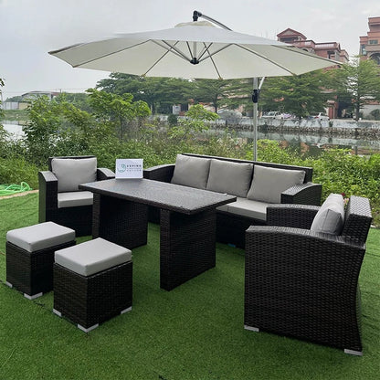 Garden outdoor beach rattan weaving leisure sofa chair outdoor furniture outdoor three-person rattan chair sofa